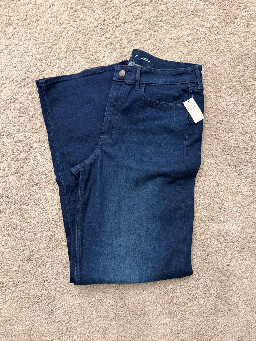 Old Navy Navy Blue High-Rise Wide Leg Jeans